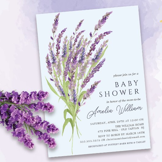 Lavendel Bliss Baby Shower Uitnodiging
