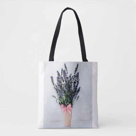 Lavendel Bliss Boeket Tote Tas (Voorkant)