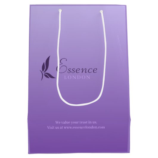 Lavendel Bliss Custom Spa Gift Bag Medium Cadeauzakje (Achterkant)