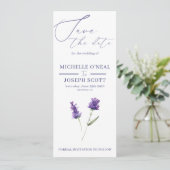 Lavendel Bliss Elegant Waterverf Bruiloft Save The Date (Staand voorkant)