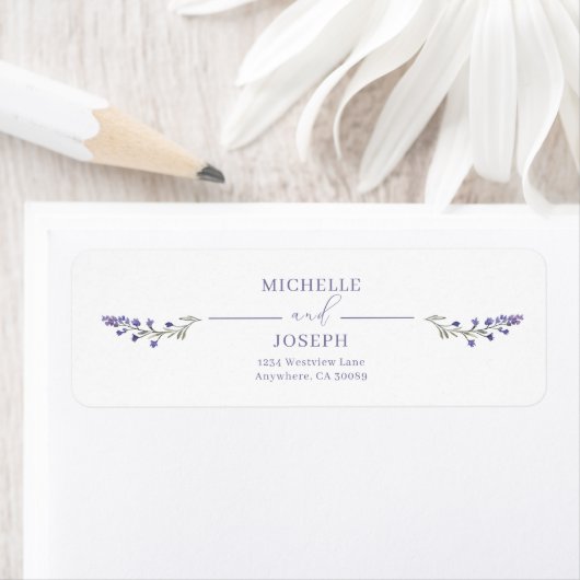 Lavendel Bliss Elegant Waterverf Retouradres Etiket (Insitu)