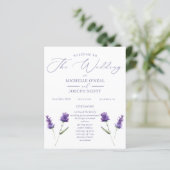 Lavendel Bliss Elegant Waterverf Trouwprogramma (Staand voorkant)