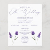 Lavendel Bliss Elegant Waterverf Trouwprogramma (Voorkant)