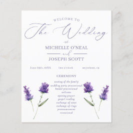 Lavendel Bliss Elegant Waterverf Trouwprogramma