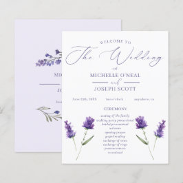 Lavendel Bliss Elegant Waterverf Trouwprogramma