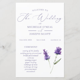 Lavendel Bliss Elegant Waterverf Trouwprogramma