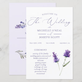 Lavendel Bliss Elegant Waterverf Trouwprogramma