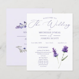 Lavendel Bliss Elegant Waterverf Trouwprogramma