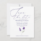 Lavendel Bliss Elegante Watercolor Trouwkaart Save The Date (Voorkant)