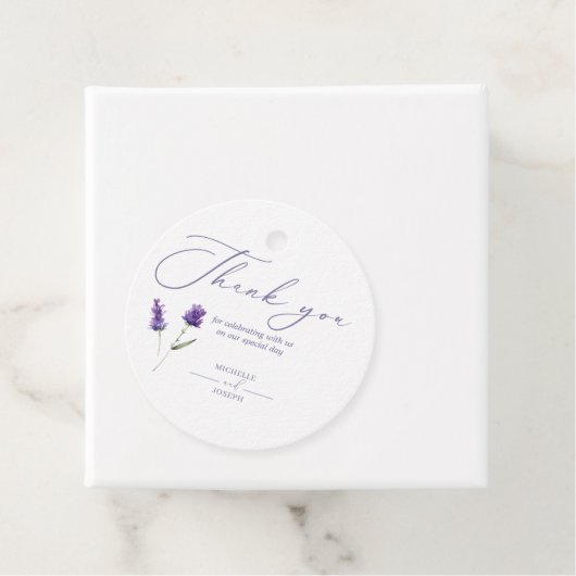 Lavendel Bliss Elegante Waterverf Bedankjes Labels (In situ)