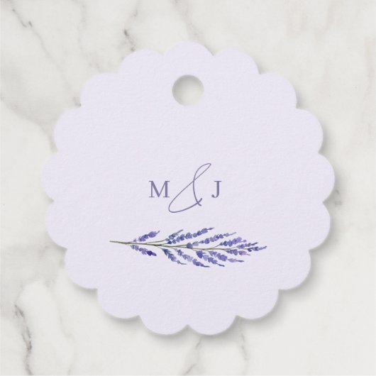 Lavendel Bliss Elegante Waterverf Bedankjes Labels (Achterkant)