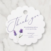 Lavendel Bliss Elegante Waterverf Bedankjes Labels (Voorkant)