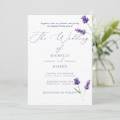 Lavendel Bliss Elegante Waterverf bruiloft Aankondiging (Staand voorkant)