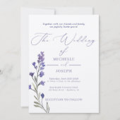 Lavendel Bliss Elegante Waterverf bruiloft Kaart (Voorkant)