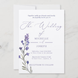 Lavendel Bliss Elegante Waterverf bruiloft Kaart