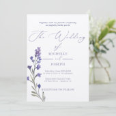 Lavendel Bliss Elegante Waterverf bruiloft Kaart (Staand voorkant)