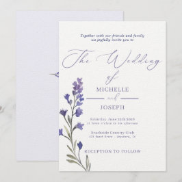 Lavendel Bliss Elegante Waterverf bruiloft Kaart