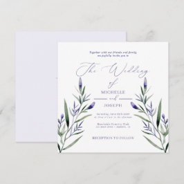 Lavendel Bliss Elegante Waterverf bruiloft Kaart