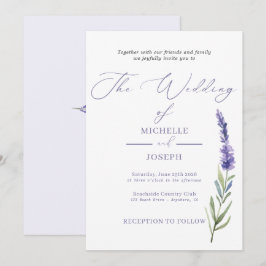 Lavendel Bliss Elegante Waterverf bruiloft Kaart