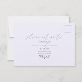 Lavendel Bliss Elegante Waterverf bruiloft RSVP (Achterkant)