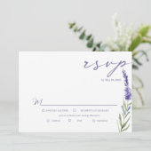 Lavendel Bliss Elegante Waterverf bruiloft RSVP Kaart (Staand voorkant)