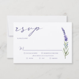 Lavendel Bliss Elegante Waterverf bruiloft RSVP Kaartje