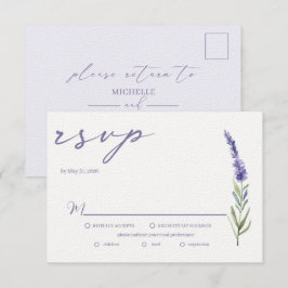 Lavendel Bliss Elegante Waterverf bruiloft RSVP Kaartje
