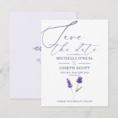 Lavendel Bliss Elegante Waterverf Bruiloft Save The Date (Voorkant / Achterkant)