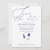 Lavendel Bliss Elegante Waterverf Bruiloft Save The Date (Voorkant)