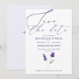 Lavendel Bliss Elegante Waterverf Bruiloft Save The Date