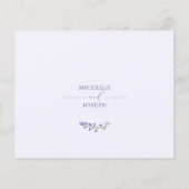 Lavendel Bliss Elegante Waterverf Receptie Kaart (Achterkant)