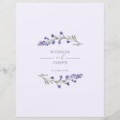 Lavendel Bliss Elegante Waterverf Trouwmenu (Achterkant)