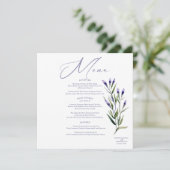 Lavendel Bliss Elegante Waterverf Trouwmenu Menu (Staand voorkant)