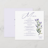 Lavendel Bliss Elegante Waterverf Trouwmenu Menu (Voorkant / Achterkant)