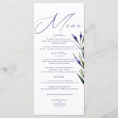 Lavendel Bliss Elegante Waterverf Trouwmenu Menu (Voorkant)
