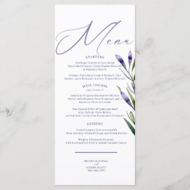 Lavendel Bliss Elegante Waterverf Trouwmenu Menu
