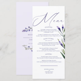 Lavendel Bliss Elegante Waterverf Trouwmenu Menu