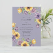 Lavendel Bloeiende Bruiloft Kaart (Staand voorkant)