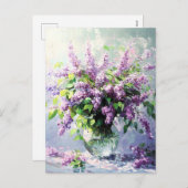 Lavendel Bloeiende Lila Boeket Feestdagenkaart (Voorkant / Achterkant)