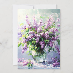 Lavendel Bloeiende Lila Boeket Feestdagenkaart