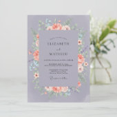 Lavendel Bloeiende Romantische Bruiloft Kaart (Staand voorkant)