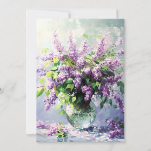 Lavendel Bloeiende Sering Boeket Aankondiging