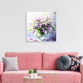 Lavendel Bloeiende Sering Boeket Canvas Afdruk (Insitu (Woonkamer))