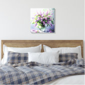 Lavendel Bloeiende Sering Boeket Canvas Afdruk (Insitu (Slaapkamer))