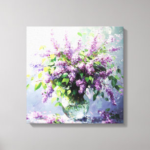 Lavendel Bloeiende Sering Boeket Canvas Afdruk