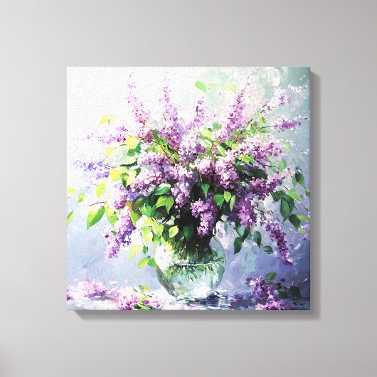 Lavendel Bloeiende Sering Boeket Canvas Afdruk (Voorkant)