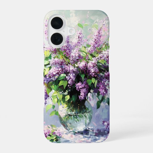 Lavendel Bloeiende Sering Boeket iPhone 16 Hoesje (Achterkant)