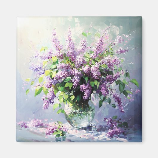 Lavendel Bloeiende Sering Boeket Magneet (Voorkant)