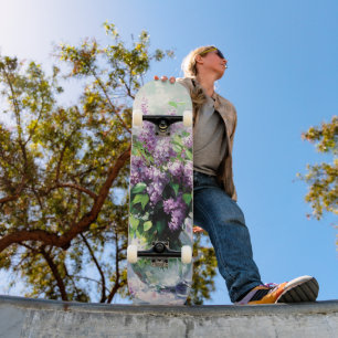 Lavendel Bloeiende Sering Boeket Persoonlijk Skateboard