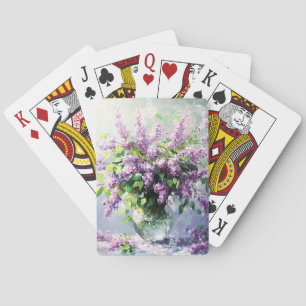 Lavendel Bloeiende Sering Boeket Pokerkaarten